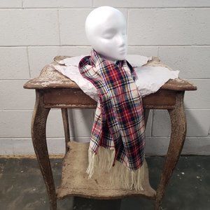 1950’s Vintage Wide Wool Scarf ~ Plaid